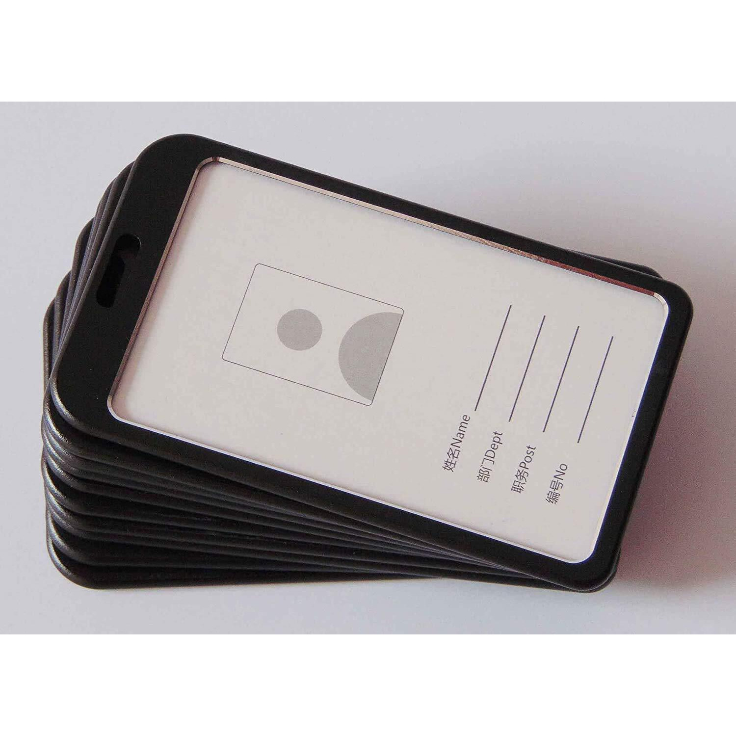 Lazybeee i Cards-Natural Hard Metal (Aluminum Alloy) ID Card Holder/Badge with Scratch Guard for Office ID Card (Vertical)