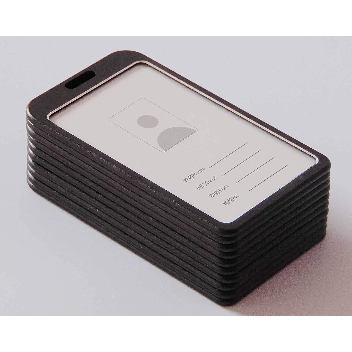 Lazybeee i Cards-Natural Hard Metal (Aluminum Alloy) ID Card Holder/Badge with Scratch Guard for Office ID Card (Vertical)
