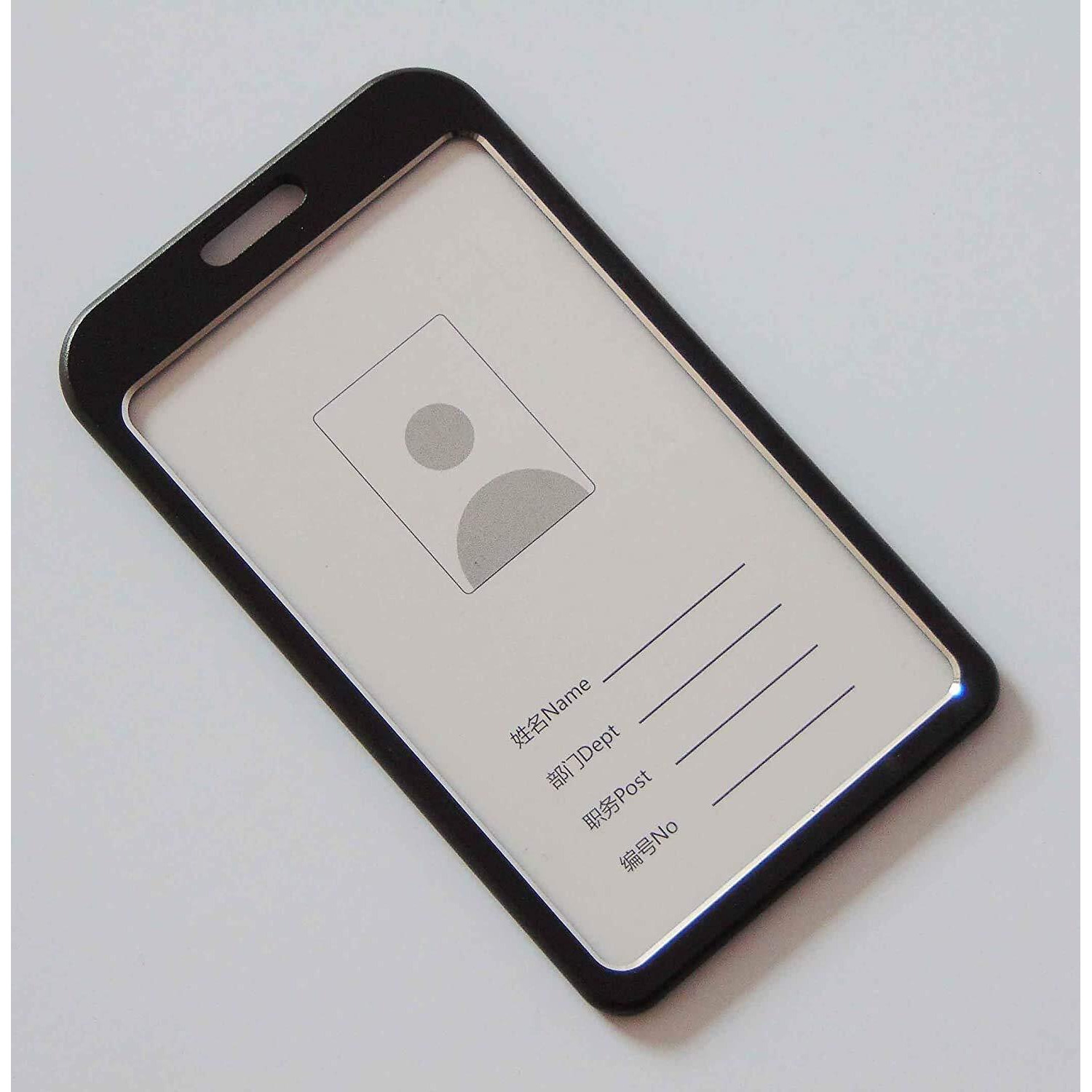 Lazybeee i Cards-Natural Hard Metal (Aluminum Alloy) ID Card Holder/Badge with Scratch Guard for Office ID Card (Vertical)