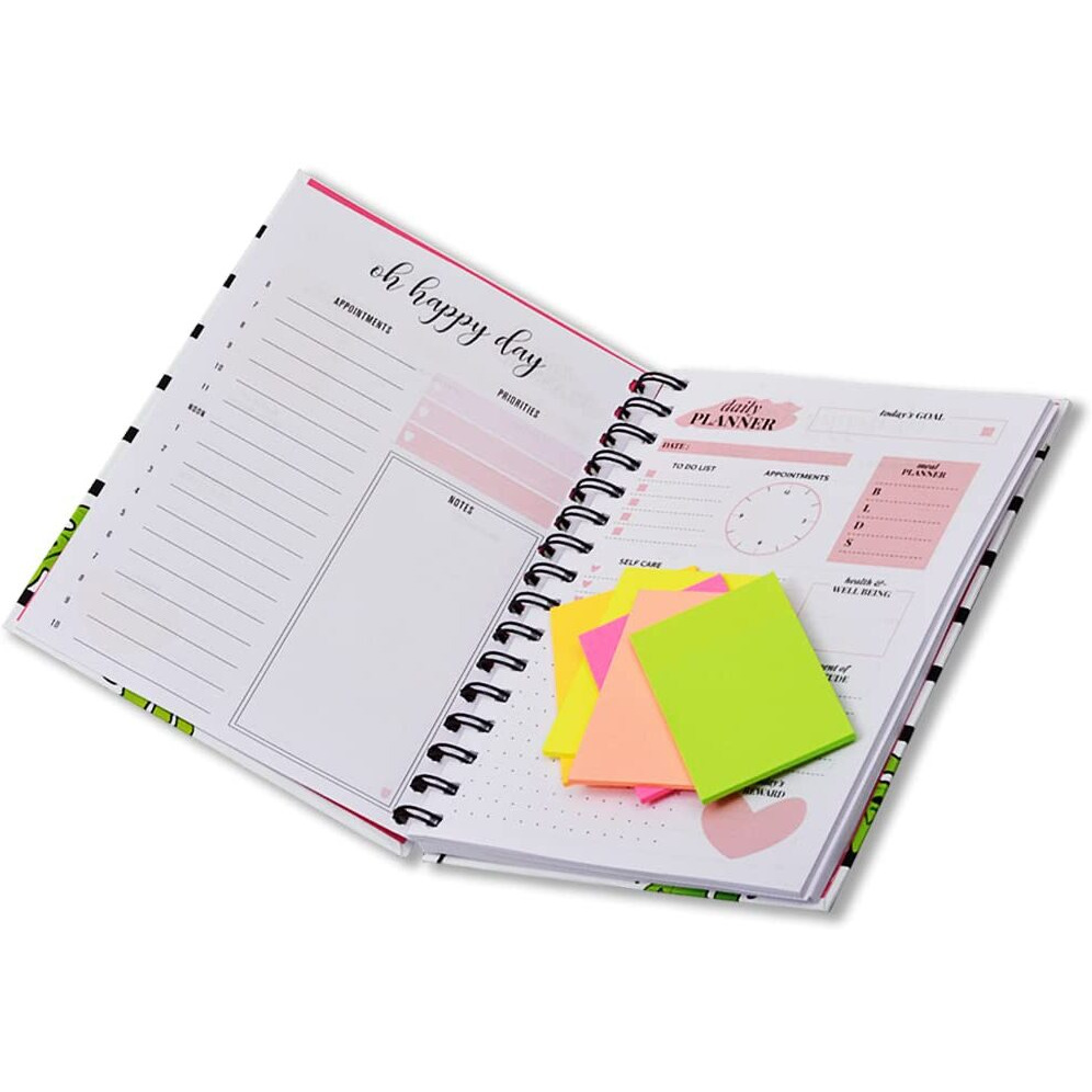 COI FLAMONGO Design Undated Daily Planner - A5 to Do List Notebook Spiral Appointment Planner, Hardcover with to-Do-List.