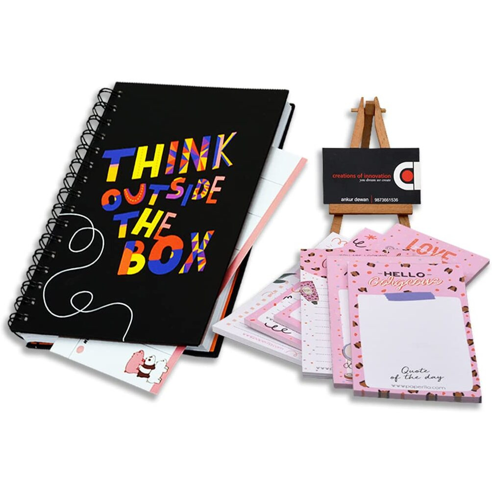COI BLACK Thing Outside The Box Undated Daily Planner with 6 To Do List and Sticky Notes - Day planner - Weekly and Monthly Oragnizer