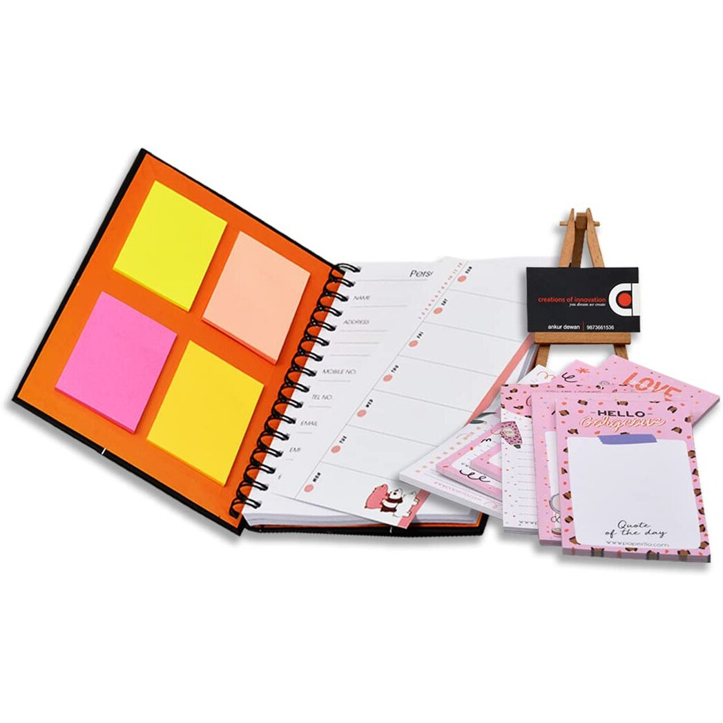 COI BLACK Thing Outside The Box Undated Daily Planner with 6 To Do List and Sticky Notes - Day planner - Weekly and Monthly Oragnizer