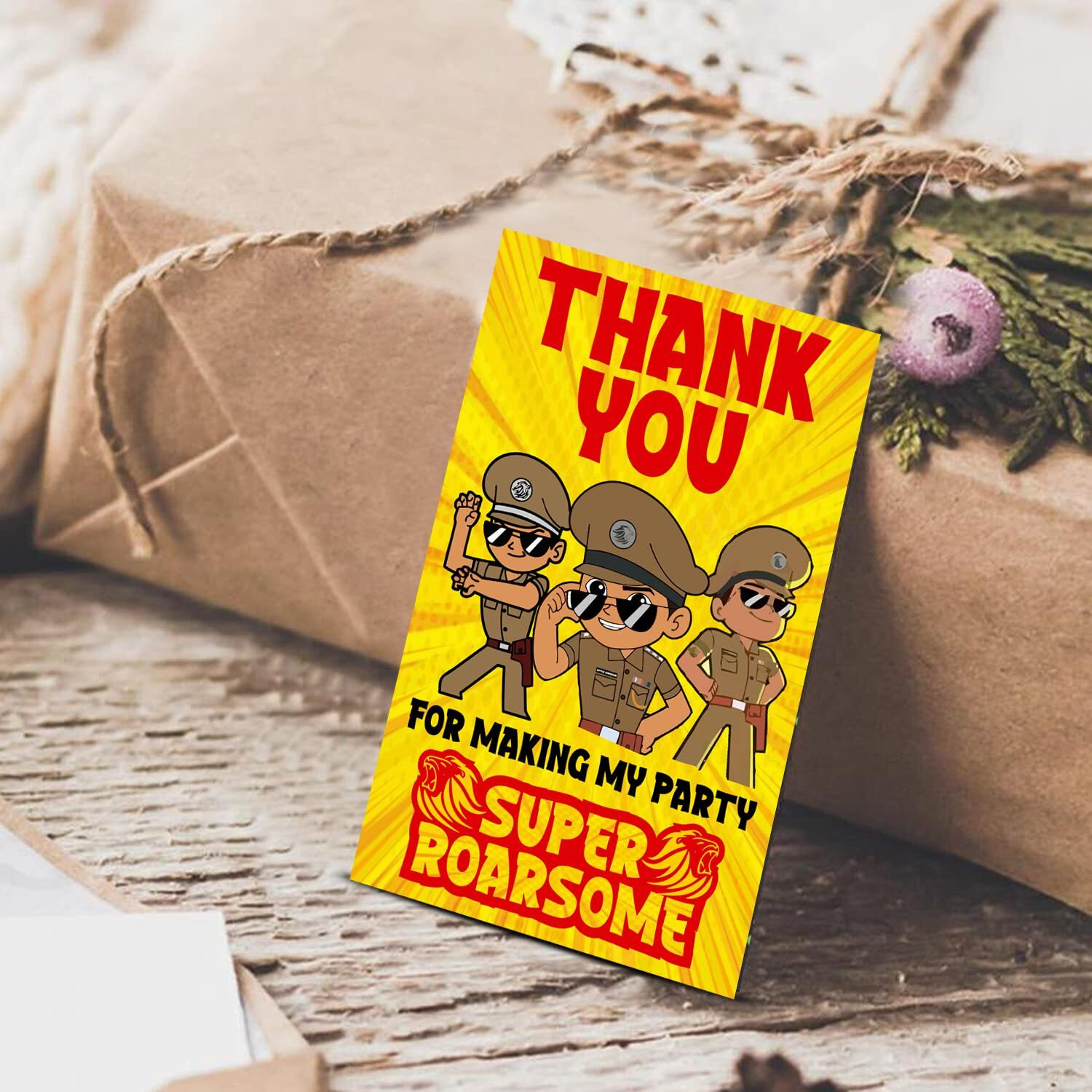 Zyozique Cartoon Theme Thank You for Making My Party Super Roarsome Tags for Birthday,Cartoon Theme Thank You Label Tags for Birthday,Wedding,Baby Shower,Thanksgiving Favor (Pack of 40)