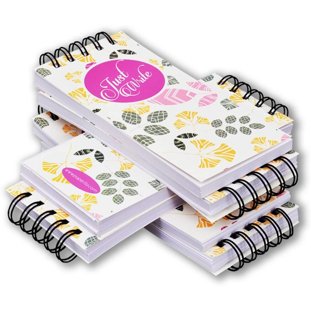 COI Pocket Notebooks, Spiral Notepads, Memo Pads for Home, Office College, School - Unruled Paper - 100 Sheets Per Notepads - Set of 6.