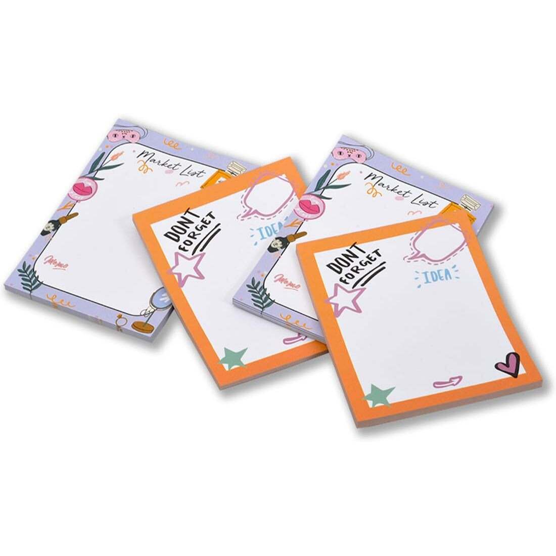 COI to Do List Notepad, Notes, to-Dos, to-Buy, Priorities Memo Pad for Shopping Lists, Reminders and appointments Set of 4 Writing Pads