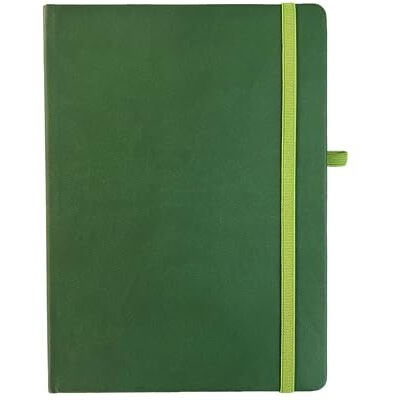 AMINIT Hard Bound A5 PU Leather Diary with Elastic Lock for Office and Personal Use(Blue, Pack Of 1) (Dark Green)