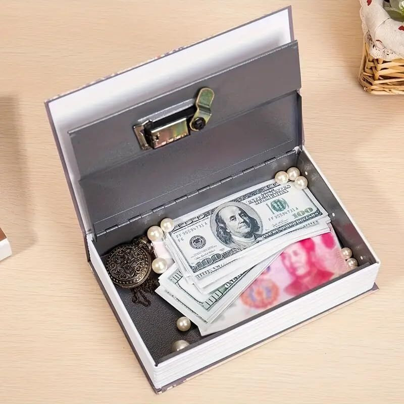 Shopo (LABEL) Book Locker Dictionary Stainless Steel Hidden Safe Jewellery Box/Cash Locker for Home and Office (18 x 12 x 5.5 cm) (Brown)