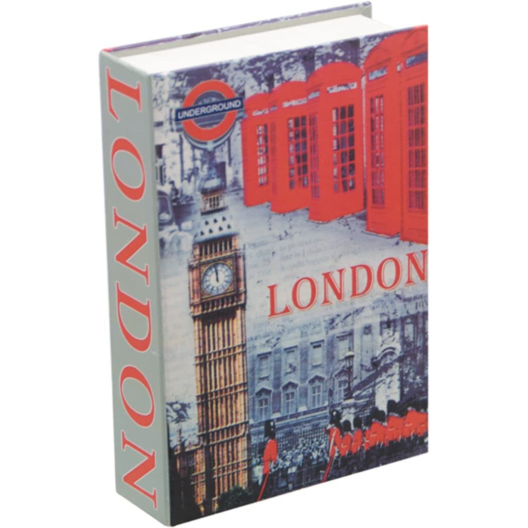 Shopo (LABEL) Book Locker Dictionary Stainless Steel Hidden Safe Jewellery Box/Cash Locker for Home and Office (18 x 12 x 5.5 cm) (London City)