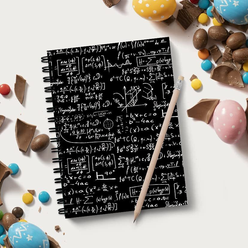 Vrpint Quality Reusable Notebook With Pen - 300 GSM - 60 Pages - Size A5 - Erasable Notebook for Kids Rocketbook Pen Whiteboard Sketch Book A5 Drawing Pad for Artists (Mathematics Black)