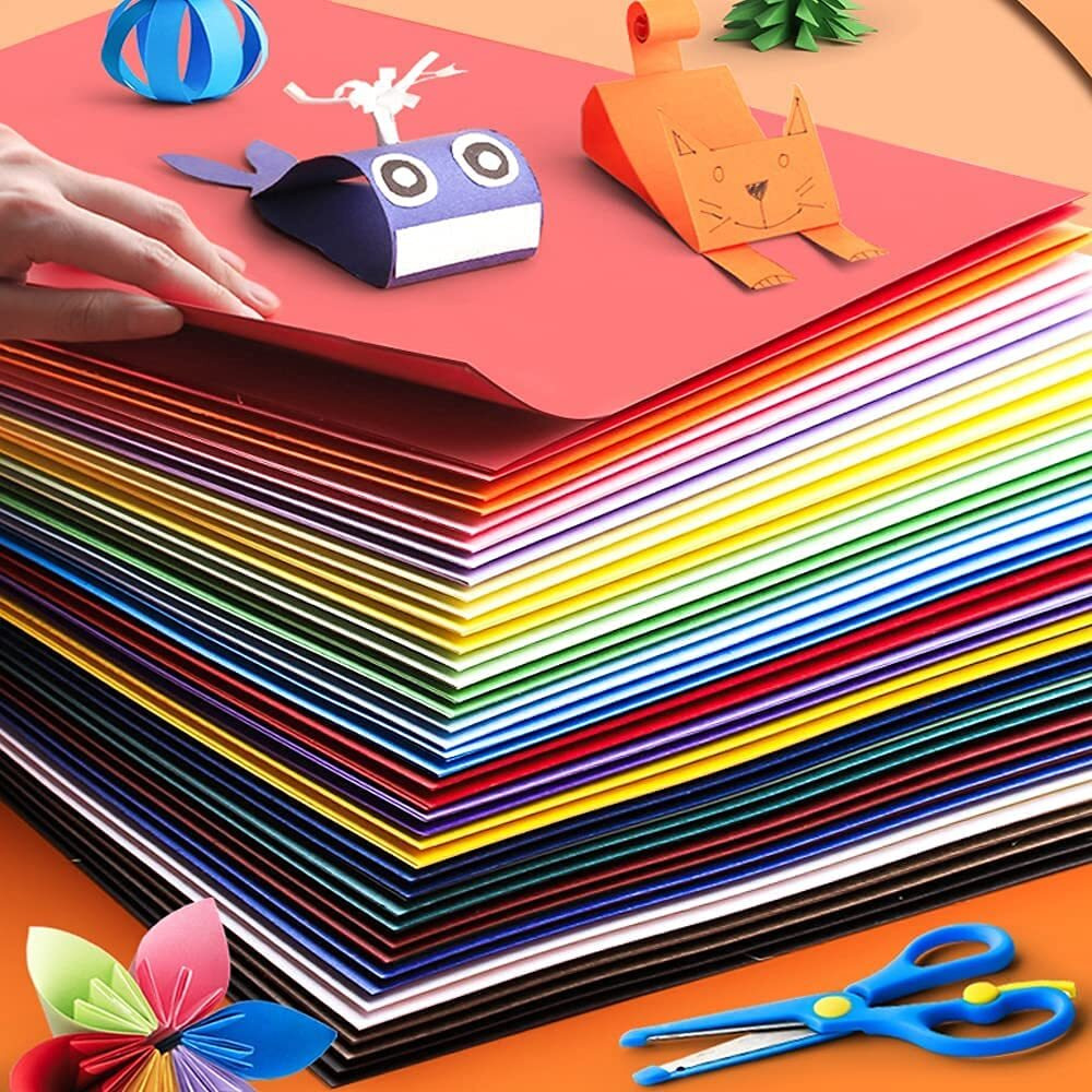 SNOW CRAFTS A4 Size Premium Coloured Sheets (130 GSM-180GSM) For Art & Craft Projects School Colleges. (A4-40 SHEETS)