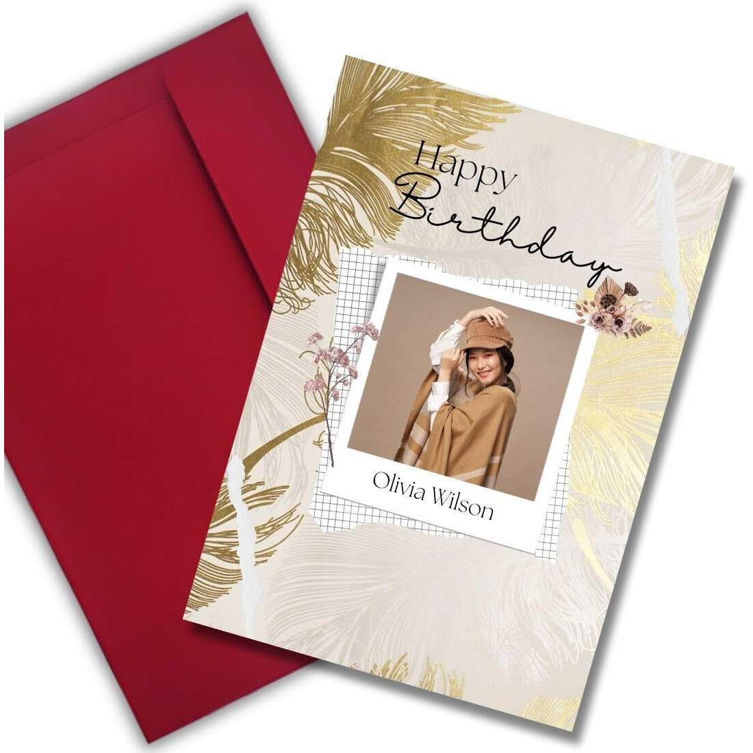 AanyaCentric Birthday Greeting Card - Photo Printed Card A4 Size for Husband Wife Boyfriend Girlfriend Best Friend Sister Brother, Hubby Gift with Handmade Envelope - Crafted Message