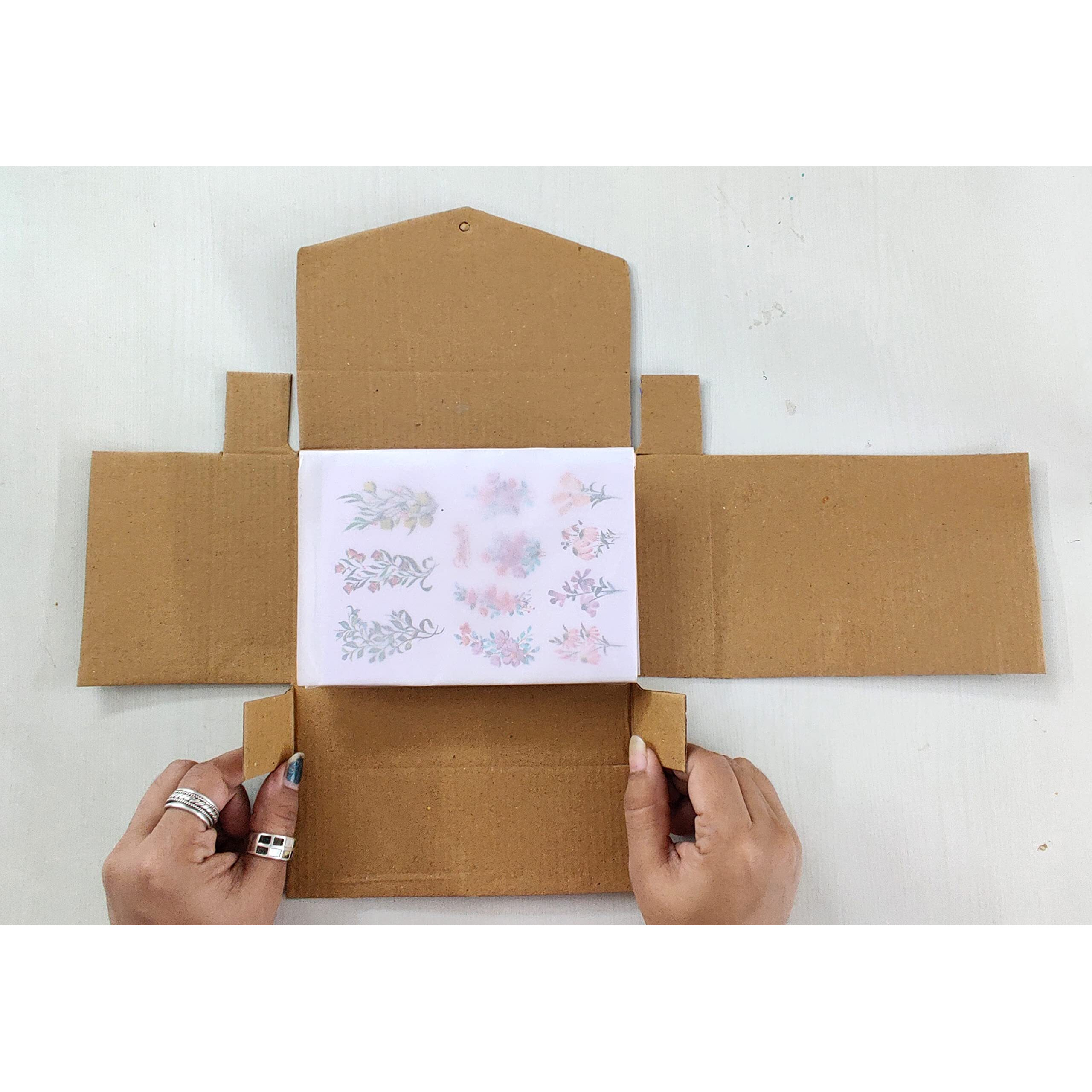 MESSKETEERS 3 ply Hard Case Kraft Envelope Shipping Boxes (10 pcs) for Small items, Jewellery, Earrings, Pens, Small Gifts (6.5x4.5x1.5 inch)