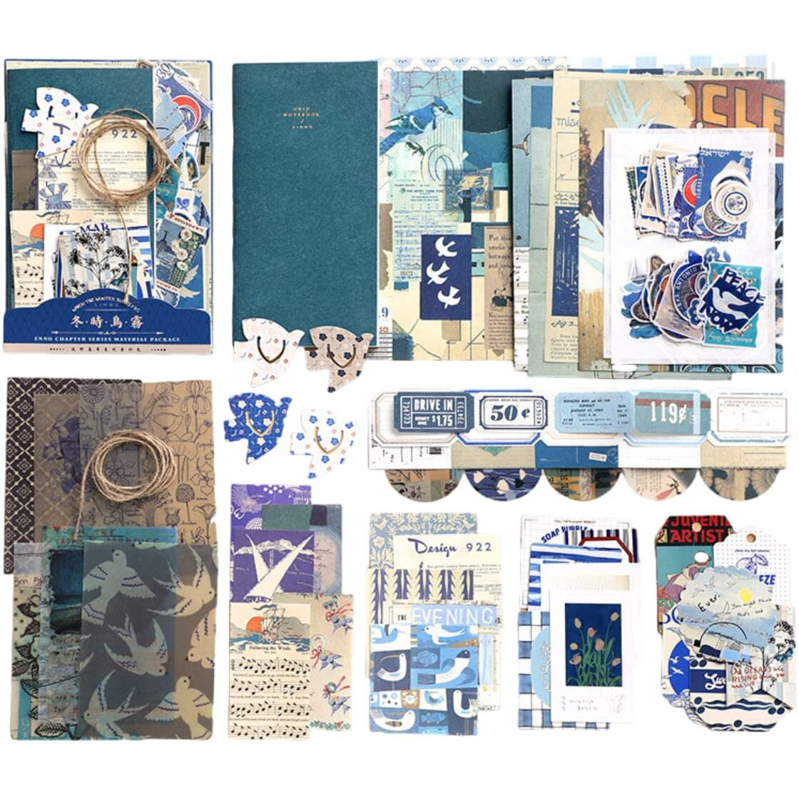HASTHIP 86 Pcs Journal Supplies Kit, Aesthetic Scrapbook Stickers, Vintage Bullet Journaling Kit with Journaling/Scrapbooking Supplies, Journal Kit for Junk Journals, Notebook, Stickers Craft Kits