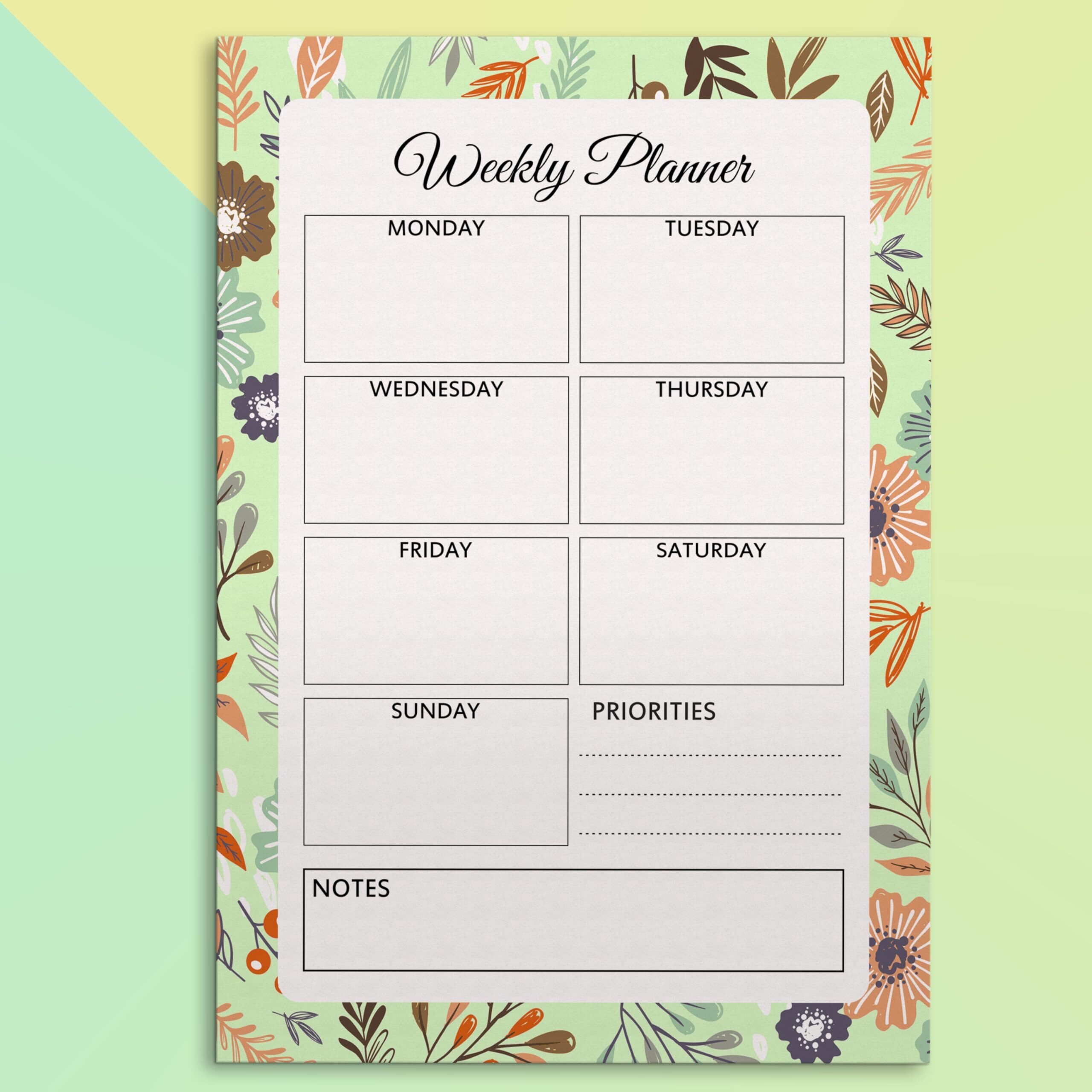 The Papier Ocean Weekly Planner Tear-Off Sheet Pad | 52 Sheets For A Year | 80 GSM | A5 Desk Week Planner To Track Productivity and Professional Goals