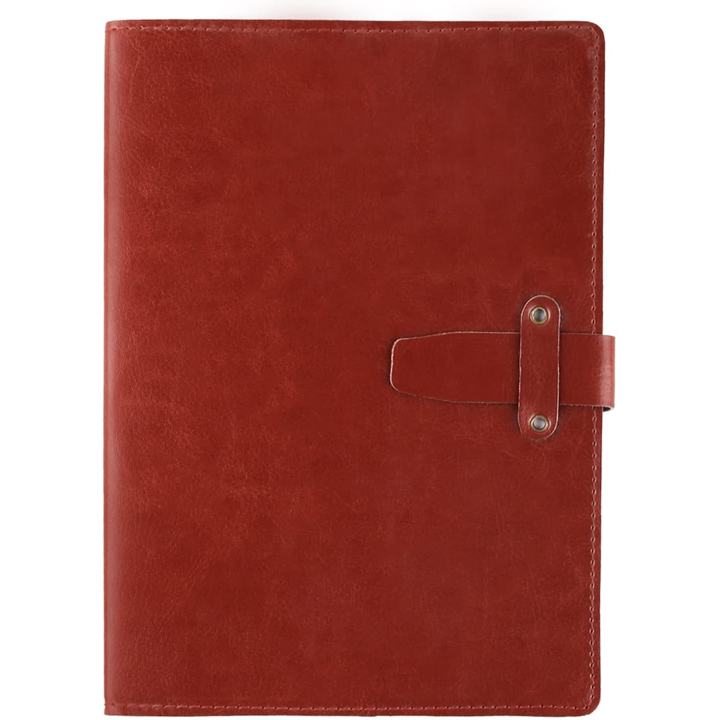 Cubic Diary with Pu Leather Cover for Writing, Planning, Travel, Office Use, A5 Paper Size, Hard Bound Journal with Magnetic Lock & Pen Loop, College Ruled, Sturdy Corporate Look, (192 Pages, Brown)