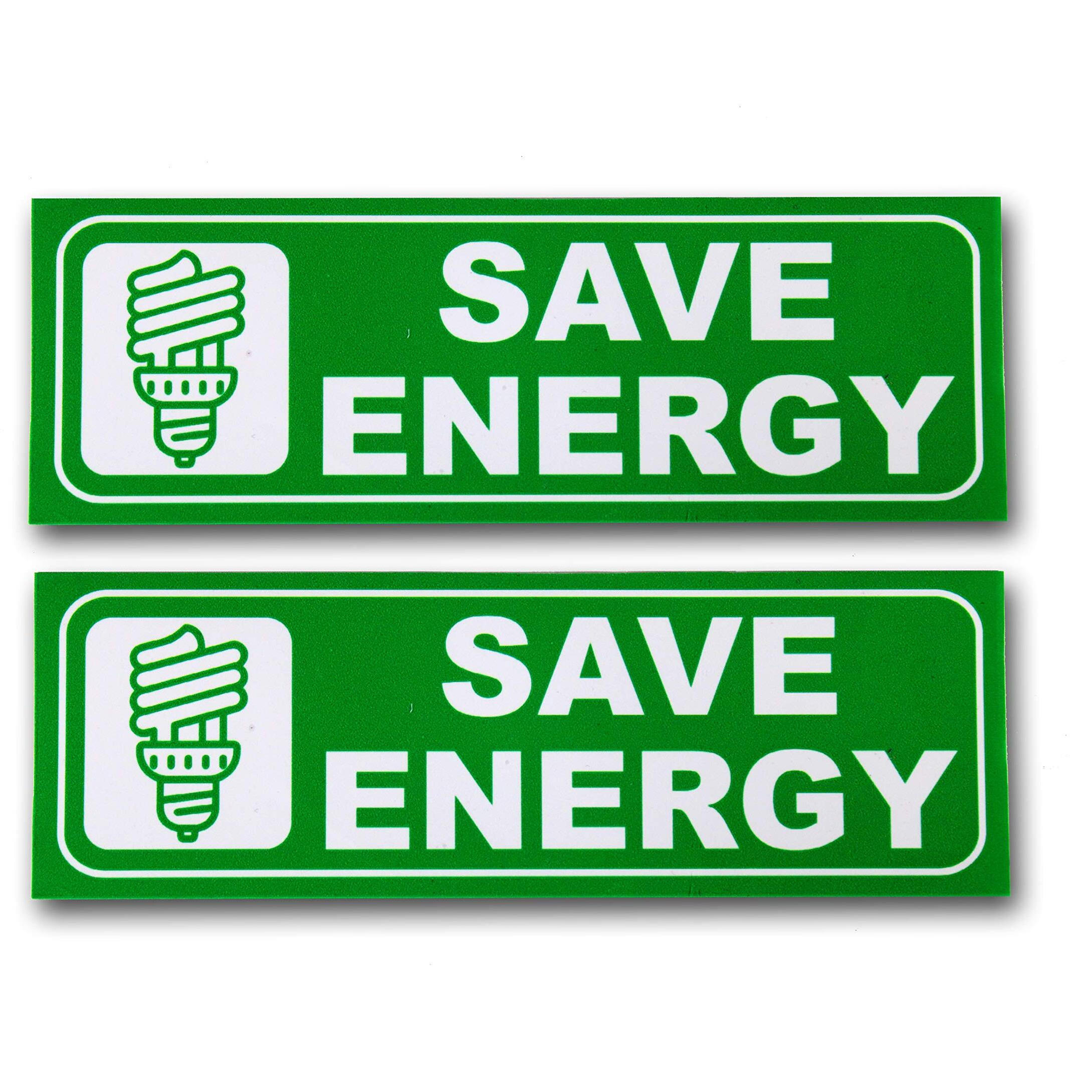 Esplanade Save Energy Sign Sticker Decal - Easy To Mount Weather Resistant Long Lasting Ink Size (9" X 3")