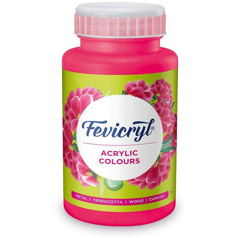Fevicryl Acrylic Colour Pink, 500Ml, Art And Craft Paint, Diy Paint, Rich Pigment, Non-Cracking Paint For Canvas, Wood, Leather, Earthenware, Metal | Ideal For Artists, Students, Hobbyists