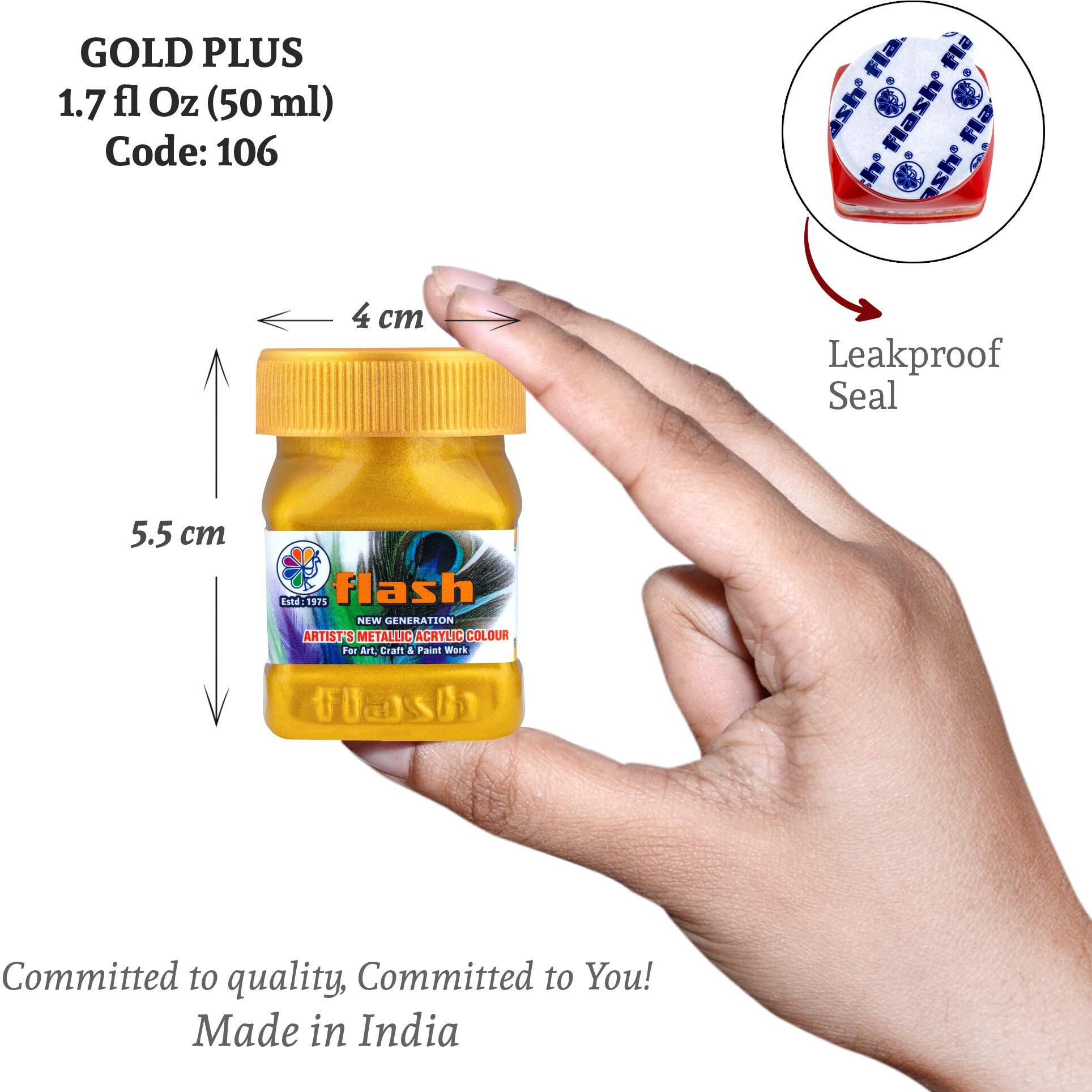 Flash Acrylic Color (Gold Plus, 50Ml)