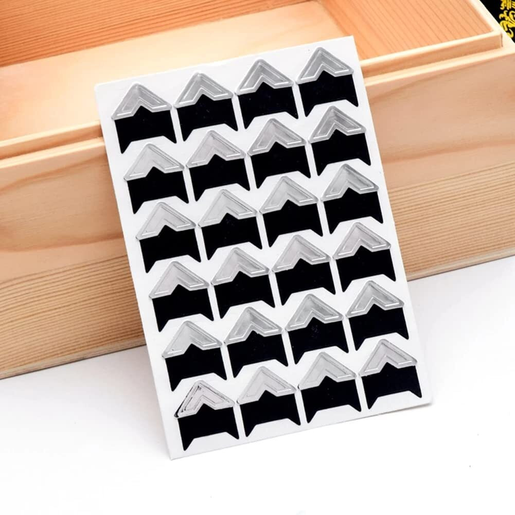 Sunkizzrs 5 Sheets Photo Corners Self Adhesive Photo Mounting Sticker Paper Corner Stickers For Scrapbook Album (Silver)
