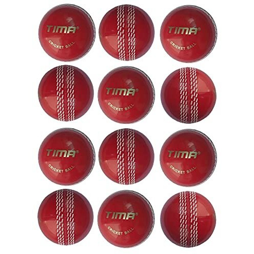 Tima Poly Hard Synthetic Red Low Bounce Cricket Ball (Pack Of 12)