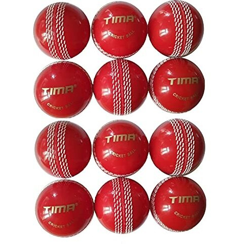 Tima Poly Hard Synthetic Red Low Bounce Cricket Ball (Pack Of 12)