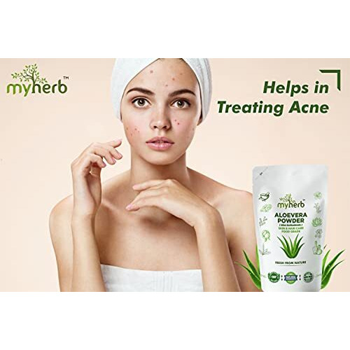 Myherb 100% Pure Natural Organic Aloevera Powder (Aaloe Barbadensis) || 227 Gm/0.5 Lbs || Natural Skin Moisturizer || Eco Friendly || For Face, Skin,Hair Care & Food Grade -For Man And Women
