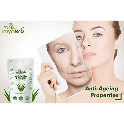 Myherb 100% Pure Natural Organic Aloevera Powder (Aaloe Barbadensis) || 227 Gm/0.5 Lbs || Natural Skin Moisturizer || Eco Friendly || For Face, Skin,Hair Care & Food Grade -For Man And Women