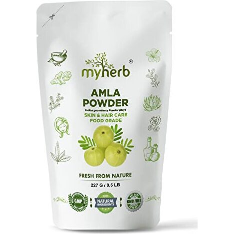 Myherb 100% Natural Organic Amla Indian Gooseberry Powder (Dry), For Skin & Hair Care Food Grade, For Men & Women (227 Gm/0.5 Lbs)