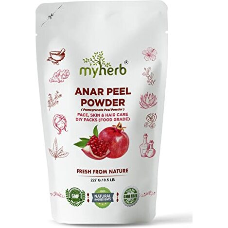 Myherb 100% Pure Natural Organic Anar Peel Powder (Pumegranate Peel Powder) || 227 Gm/0.5 Lbs || For Hair And Face Care || For Skin || For Food Grade || For Men And Women
