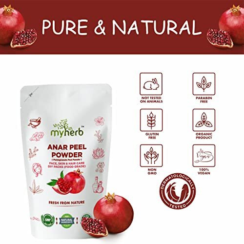 Myherb 100% Pure Natural Organic Anar Peel Powder (Pumegranate Peel Powder) || 227 Gm/0.5 Lbs || For Hair And Face Care || For Skin || For Food Grade || For Men And Women