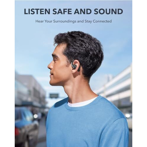 Soundcore By Anker, Aerofit Open-Ear Headphones, Ultra Comfort, Snug Fit, Ergonomic Ear Hook, Balanced Sound, Ipx7 Waterproof, 42H Playtime, Bluetooth 5.3, App Control, Clear Calls, Wireless Earbuds