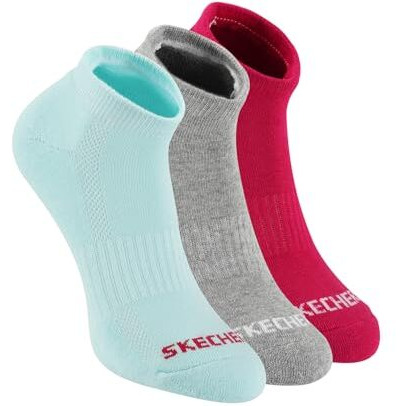 Skechers Cotton 3Pk Womens Half Terry Ankle Length Socks-S20070Id-Gaqp, Assorted