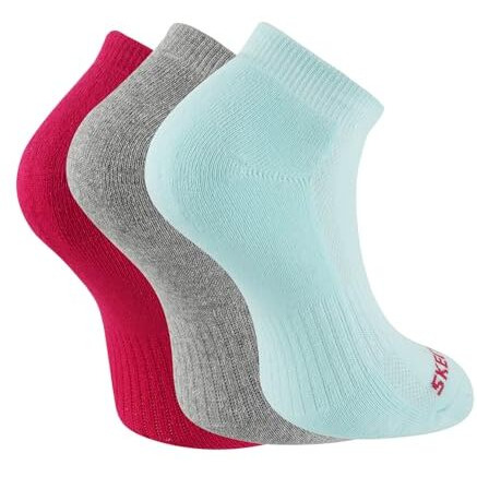 Skechers Cotton 3Pk Womens Half Terry Ankle Length Socks-S20070Id-Gaqp, Assorted