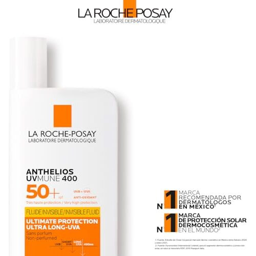La Roche-Posay Anthelios Uvmune 400 Spf 50+ Invisible Fluid Water + Sweat Resistant, 50Ml, All