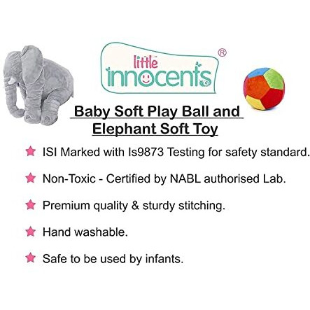 Babify Big Size Fibre Filled Stuffed Animal Elephant Baby Plush Material Hugging Pillow For Toddlers (60 Cm, Grey) - 1 Year Above