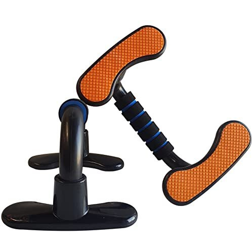 Gocart Abs Plastic Workout Push-Up Stand Handles Set With Non-Slip Bars, Comfort Foam Grips And Gloves For Men And Women (Black)