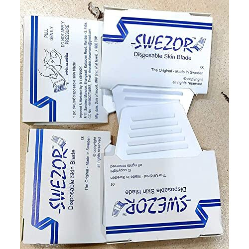 Swezor Disposable Skin Blade, Manual Razor - The Original - Made In Sweden Pack Of 10Pcs. For Men/Women, Pack Of 10