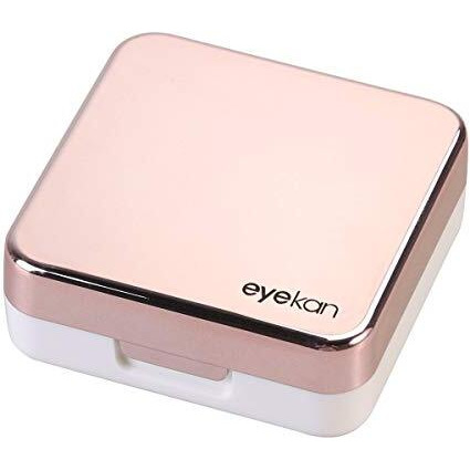 Inovera Eyekan Travel Contact Lens Case Box With Mirror (Rose Gold, Plastic)