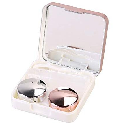 Inovera Eyekan Travel Contact Lens Case Box With Mirror (Rose Gold, Plastic)