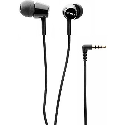 Sony Mdr-Ex155Ap Wired In-Ear Headphones With Tangle Free Cable, 3.5Mm Jack, Headset With Mic For Phone Calls And 1 Year Warranty - (Black)