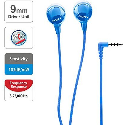 Sony Mdr-Ex14Ap Wired In Ear Headphone With Mic (Blue)