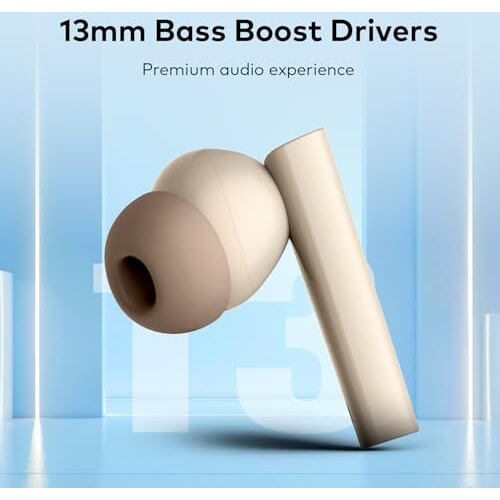 Itel Buds Ace 2 Tws Earbuds - Quad Mic Enc, 13Mm Bass Boost Drivers, 50 Hours Playtime, Fast Charging, Ipx5 Water Resistant, Bluetooth 5.0, Type-C Charging (White)