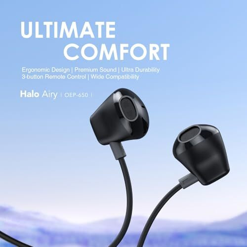 Oraimo Halo Airy Type-C Half In-Ear Wired Headphones