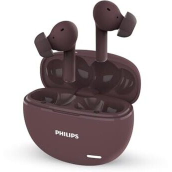 Philips Audio Tat1179Rd/94 True Wireless In Ear Earbuds With Pocket Sized Charging Case, Play Time Upto 45Hrs, 10Mm Dynamic Drivers, Inbuilt Mic, Ipx4 Splash & Sweat Resistant (Red)