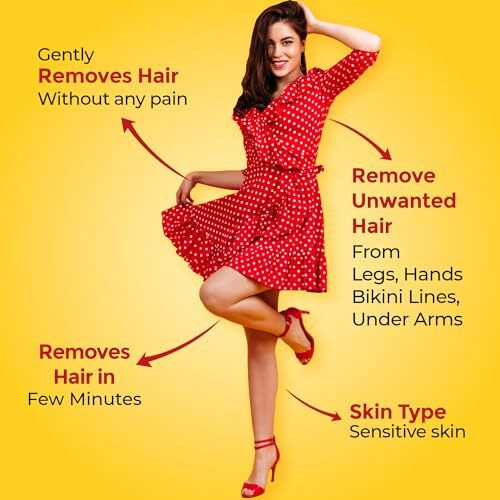 Ikin Papaya Hair Remover Cream For Sensitive Skin - Bikini Hair Removal Cream For Women & Girls (Pack Of 2 (60Gm X 2))