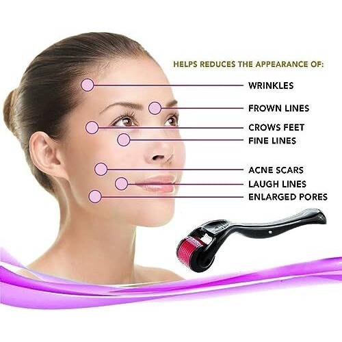 3Pcs Rollers Face 0.5Mm, 1Mm, 1.5Mm For Hair Regrowth Beard Men Growth Head Derma Scalp Massager Face With 540 Titanium Needles | Repairs Damaged Hair Fall | Easy To Use Safe Effective 3 Pack Roller