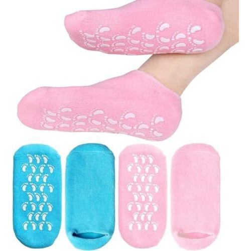 Kitssential  Moisturizing Gloves And Socks, Gel Spa Moisturizing Therapy, Soften Repairing Dry Cracked, Hands Feet Skin Care, Effective In Repair Dry And Chapped Hands And Feet (Multicolor) (1 Pair)
