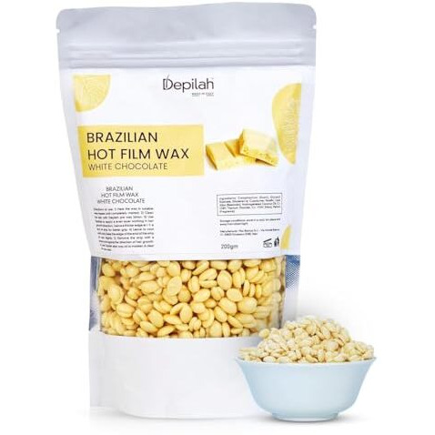 Depilah Brazilian Face Wax For Women, 200Gm White Chocolate Film Wax For Face & Body - Stripless Wax Beans For Hair Removal - Easy Brazilian Wax