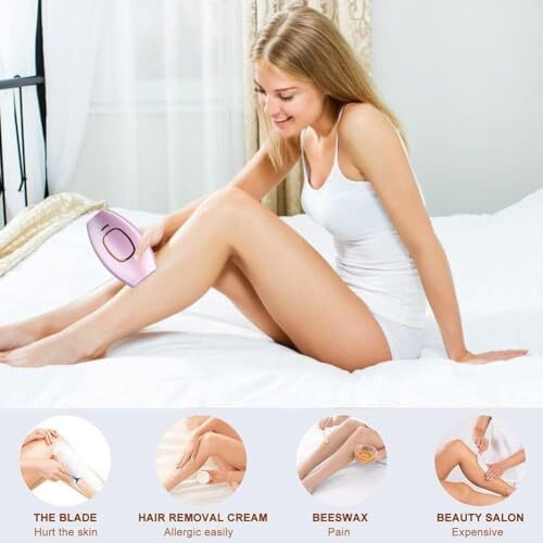 Ipl Hair Removal Handset Laser Hair Removal Machine For Permanent Painless Lazer Hair Removing Epilator Men And Women Bikini Armpit Bikini Pubic Hair Removals (White)