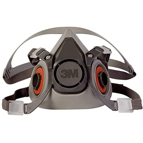3M Half Facepiece Reusable Respirator 6200, Dual Airline Supplied Air Compatible, Comfortable Design, Reusable & Breathable Design, Protect With Airborne Particles, Without Cartridges - (Pack Of 1)